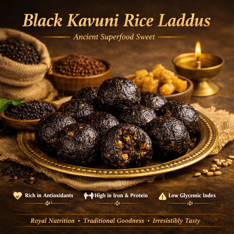 Black Kavuni Rice Laddus 6 Nos